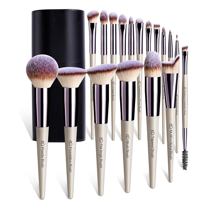 BS-MALL Makeup Brush Set 18 Pcs Professional Foundation Powder Concealers Eyeshadow